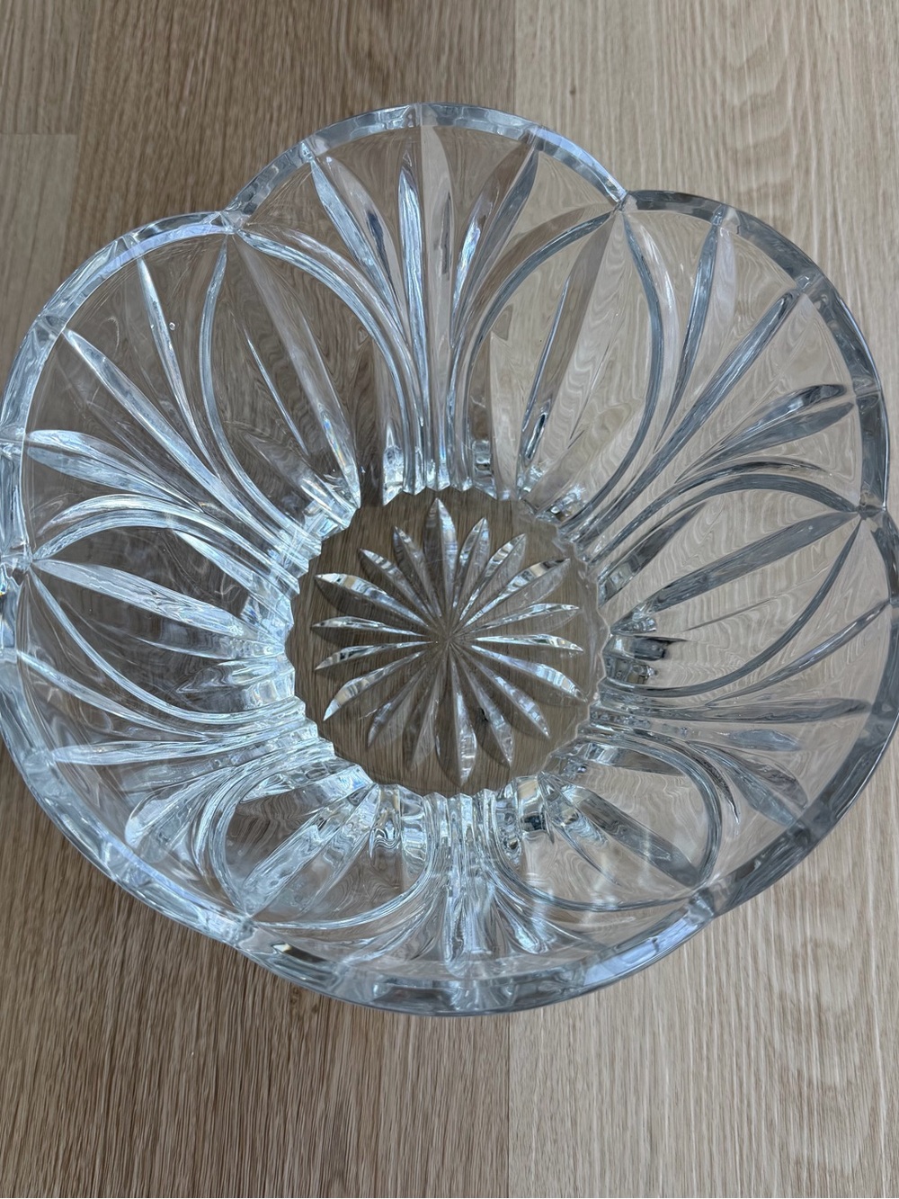 Block Crystal Wyndham Heavy Centerpiece Bowl, 9" Diameter, 5 3/4" High